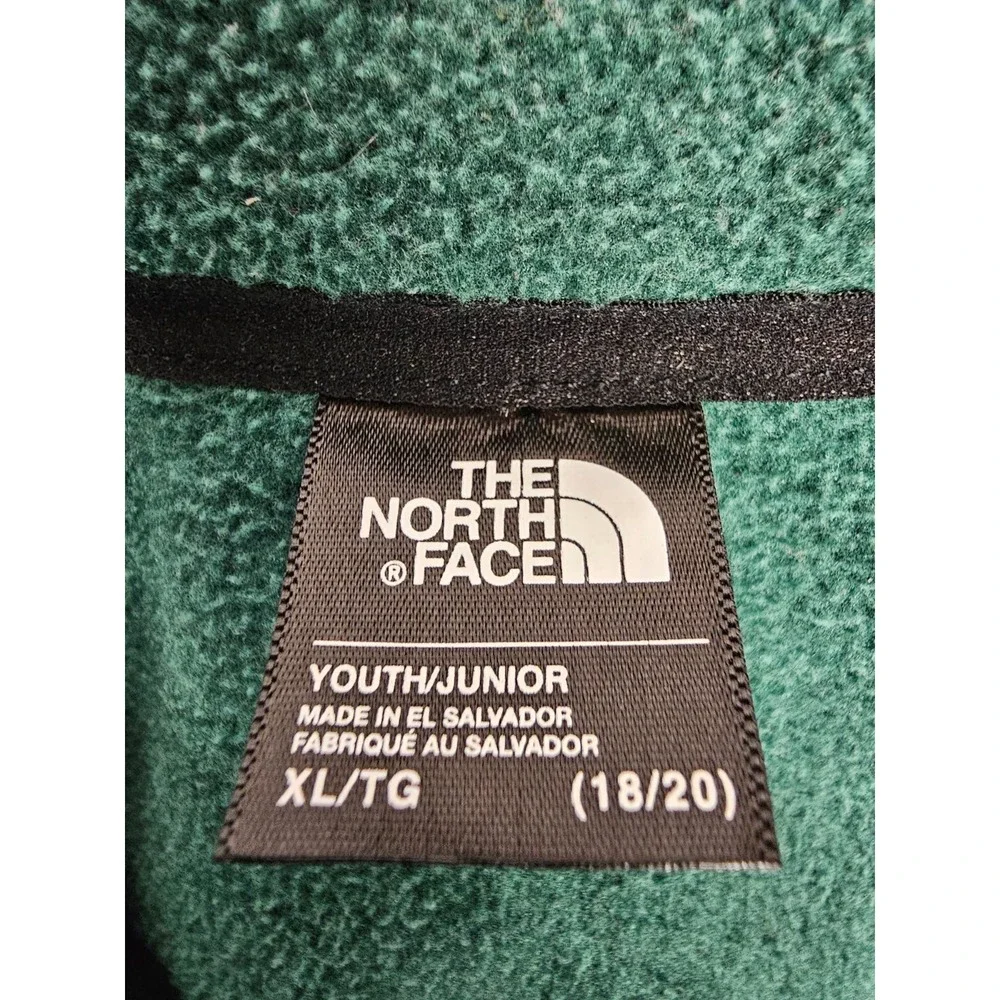 The North‎ Face 1/2 zip pullover green and black fleece jacket Youth XL (18-20)